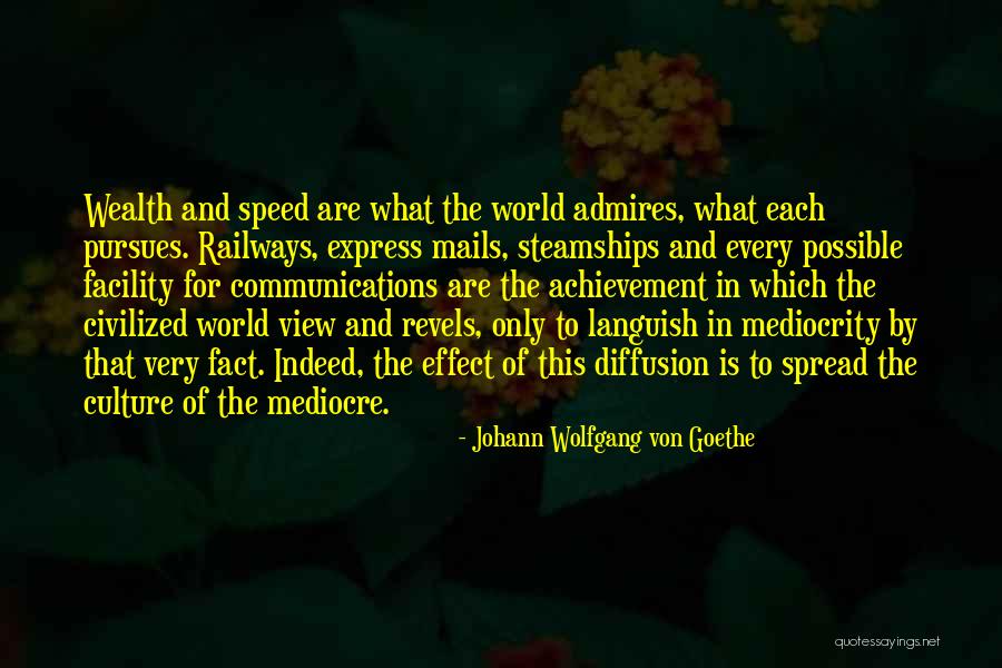 Mediocre World Quotes By Johann Wolfgang Von Goethe