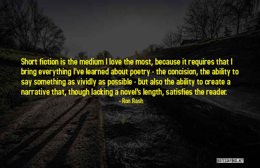 Medium Length Love Quotes By Ron Rash