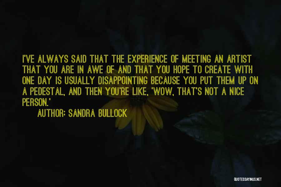Meeting A Nice Person Quotes By Sandra Bullock