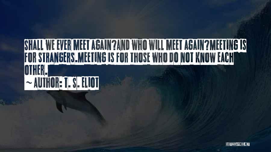 Meeting Each Other Again Quotes By T. S. Eliot