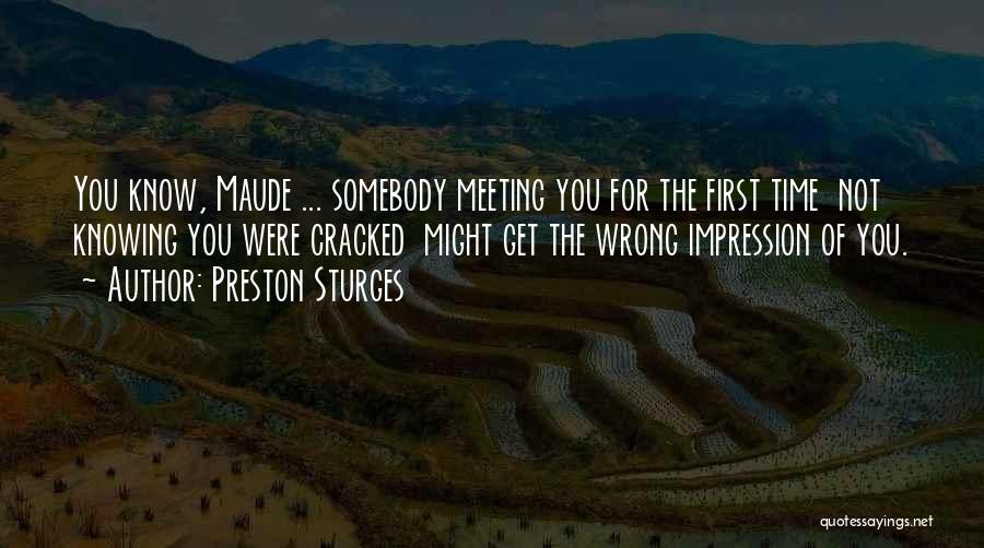 Meeting For The First Time Quotes By Preston Sturges