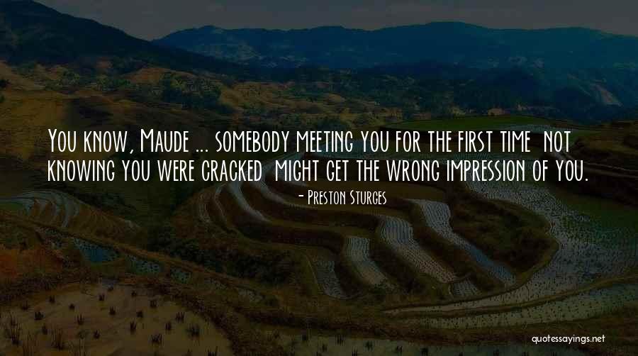 Meeting The First Time Quotes By Preston Sturges Meeting The First Time Quotes By Preston Sturges