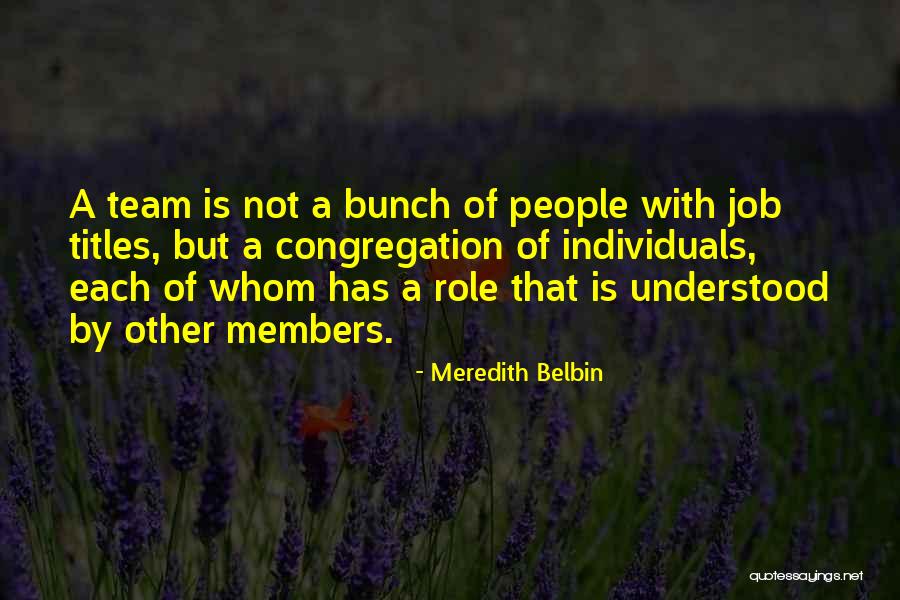 Members Of A Team Quotes By Meredith Belbin