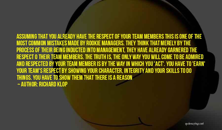 Members Of A Team Quotes By Richard Klop