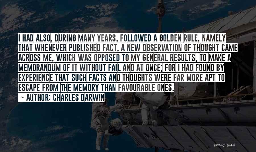Memorandum Quotes By Charles Darwin