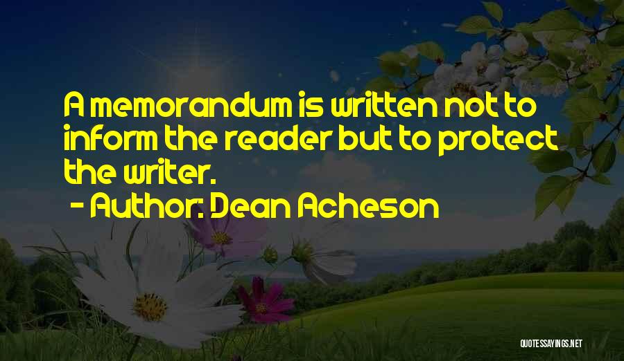 Memorandum Quotes By Dean Acheson