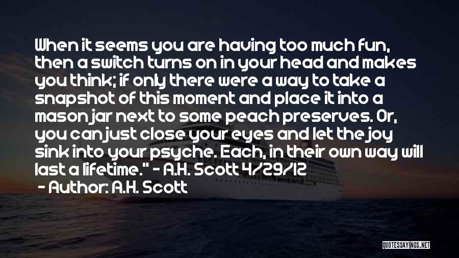 Memories Last A Lifetime Quotes By A.H. Scott