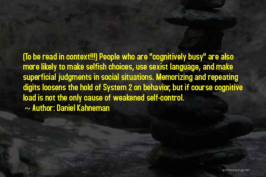 Memorizing Quotes By Daniel Kahneman