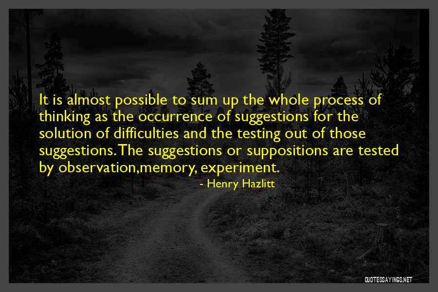 Memory And Quotes By Henry Hazlitt