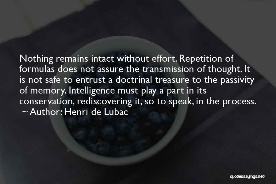 Memory And Treasure Quotes By Henri De Lubac