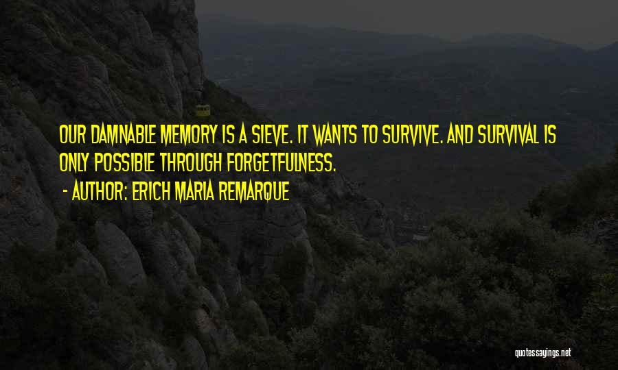 Memory For Forgetfulness Quotes By Erich Maria Remarque