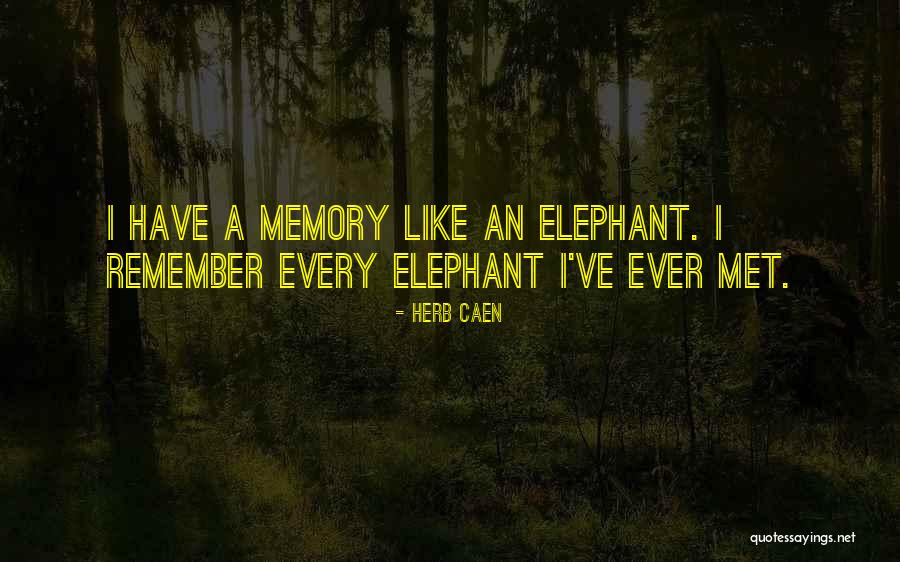 Memory Like An Elephant Quotes By Herb Caen