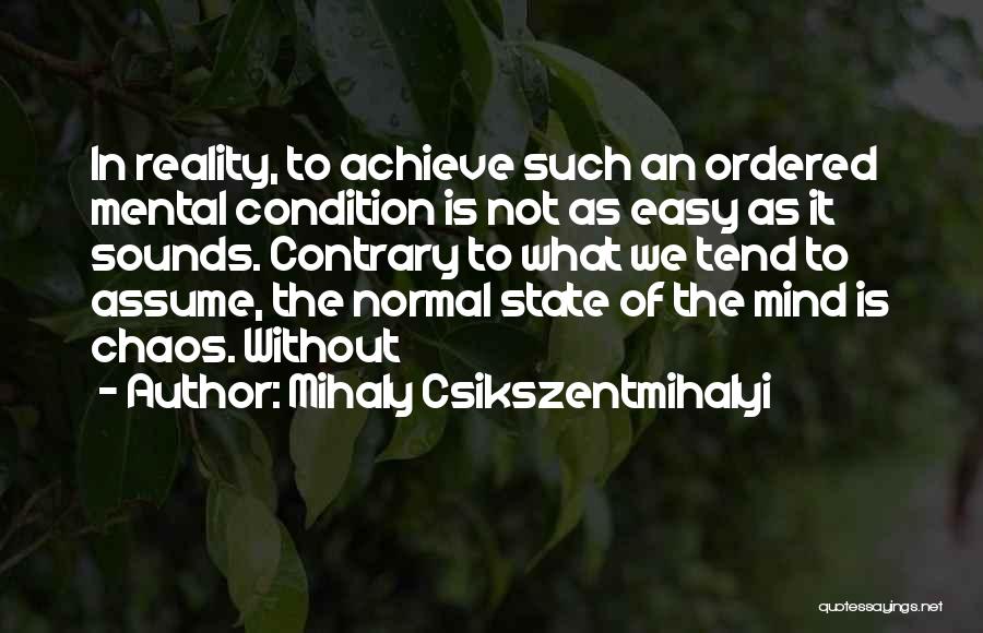 Mental Condition Quotes By Mihaly Csikszentmihalyi