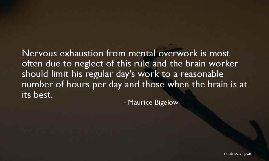 Mental Exhaustion Quotes By Maurice Bigelow