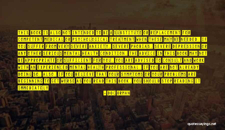 Mental Health Depression And Anxiety Quotes By Doc Orman Mental Health Depression And Anxiety Quotes By Doc Orman