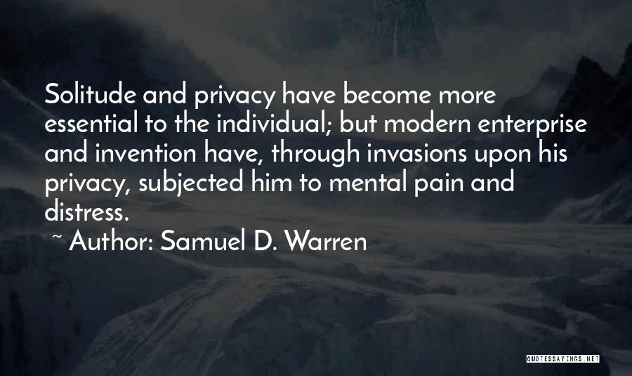 Mental Pain Quotes By Samuel D. Warren