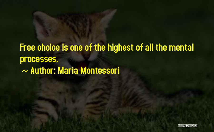 Mental Processes Quotes By Maria Montessori