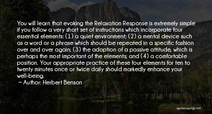 Mental Well Being Quotes By Herbert Benson