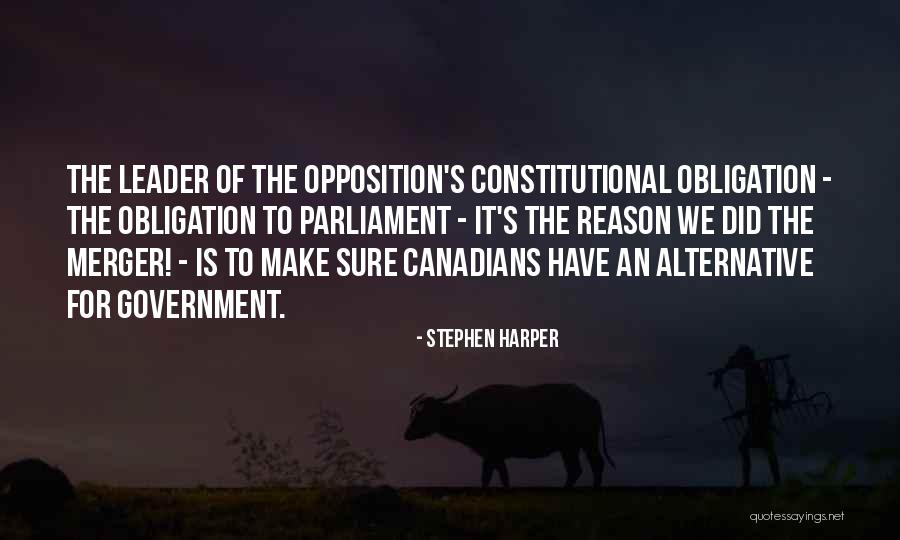 Merger Quotes By Stephen Harper