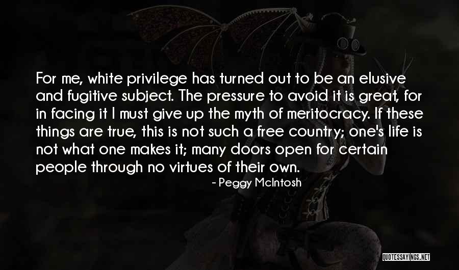 Meritocracy Quotes By Peggy McIntosh Meritocracy Quotes By Peggy McIntosh