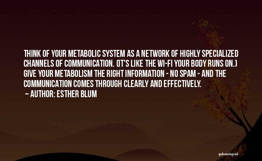 Metabolism Quotes By Esther Blum