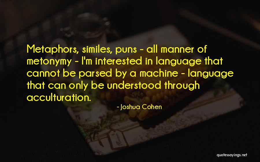 Metonymy Quotes By Joshua Cohen