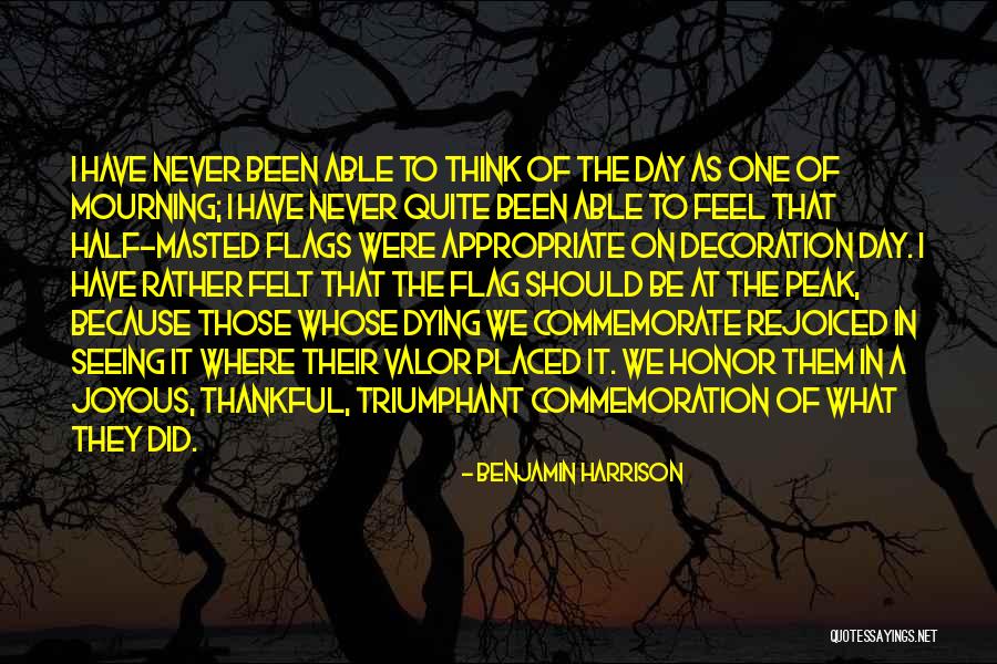 Military Memorial Day Quotes By Benjamin Harrison
