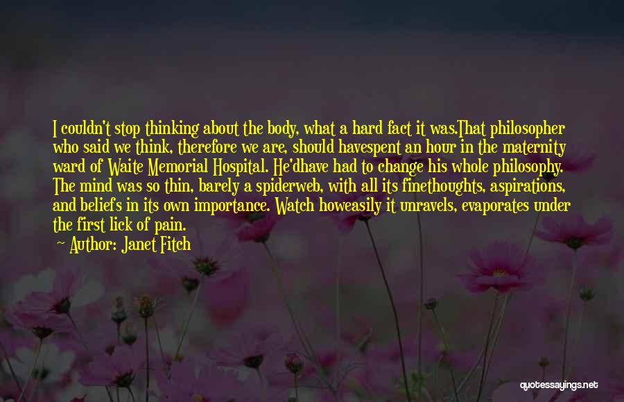 Mind And Body Philosophy Quotes By Janet Fitch