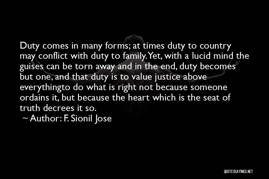 Mind And Heart Conflict Quotes By F. Sionil Jose