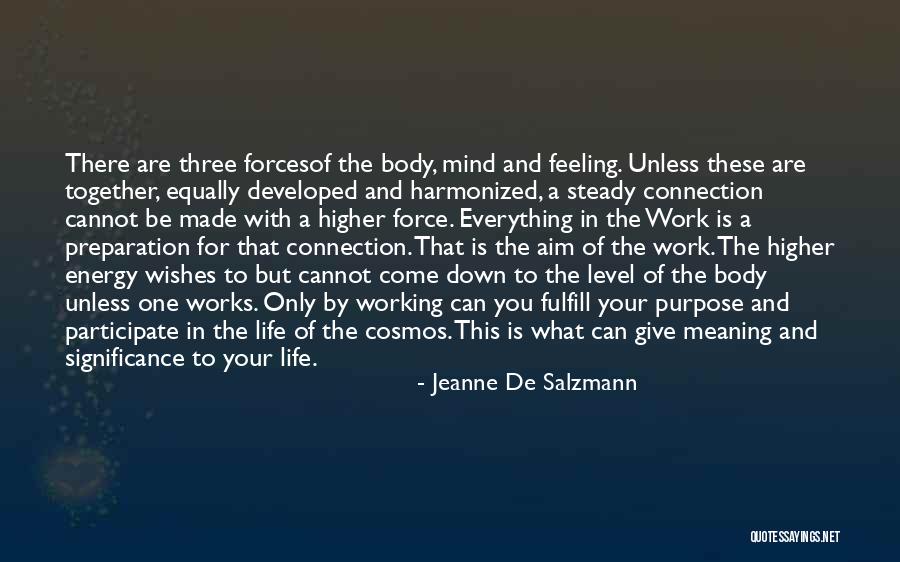 Mind Body Connection Quotes By Jeanne De Salzmann