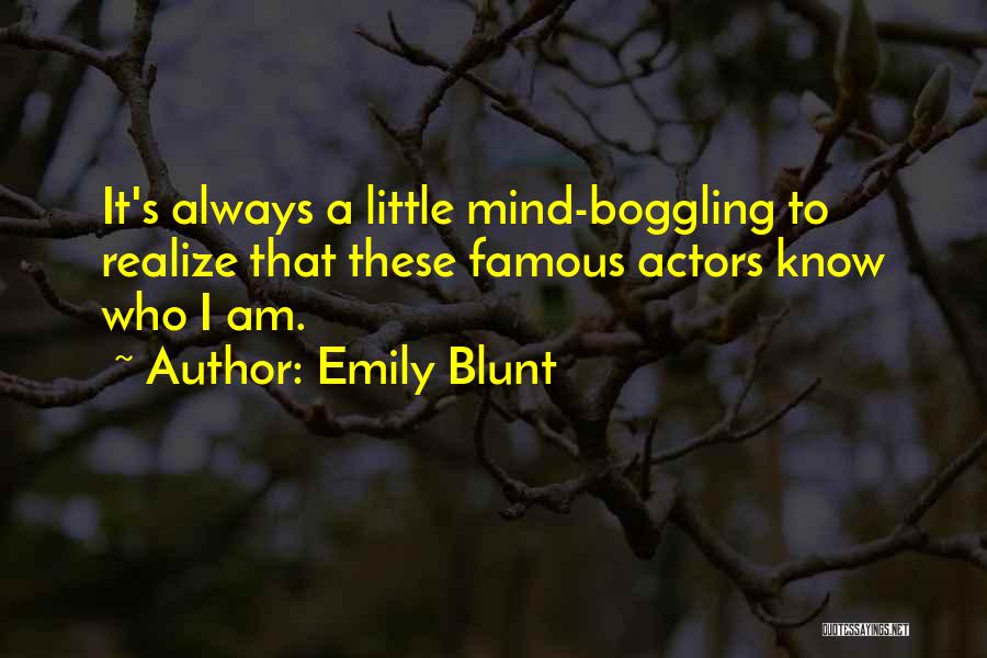 Mind Boggling Quotes By Emily Blunt