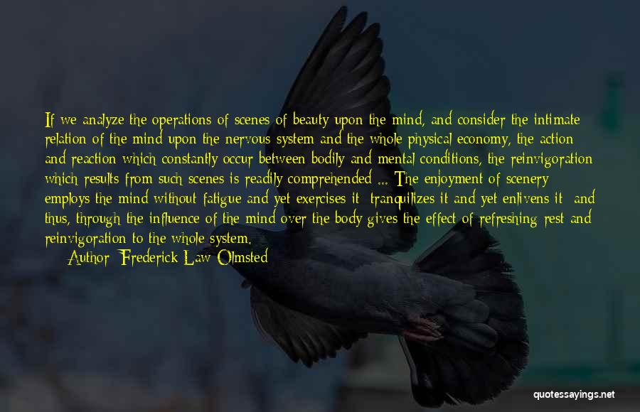 Mind Refreshing Quotes By Frederick Law Olmsted