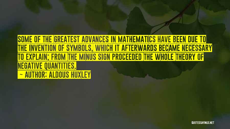 Minus Quotes By Aldous Huxley