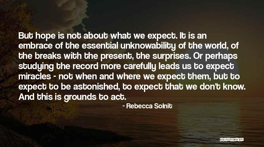 Miracles And Hope Quotes By Rebecca Solnit