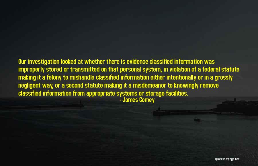Misdemeanor Vs Felony Quotes By James Comey Misdemeanor Vs Felony Quotes By James Comey