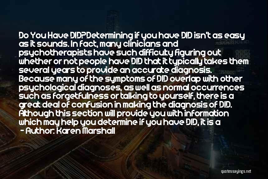 Misdiagnosis Quotes By Karen Marshall