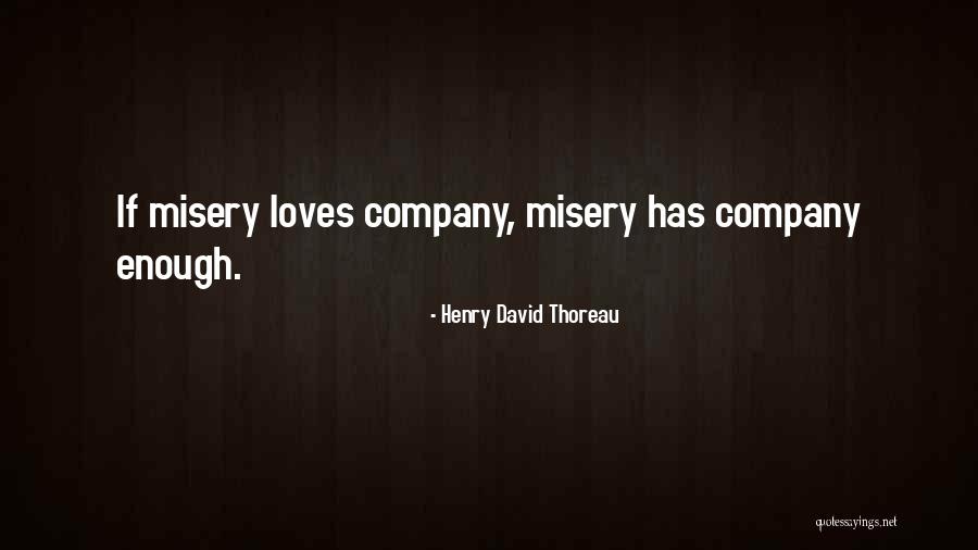 Misery Loves Company Quotes By Henry David Thoreau