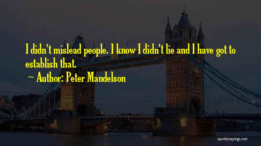 Mislead Quotes By Peter Mandelson