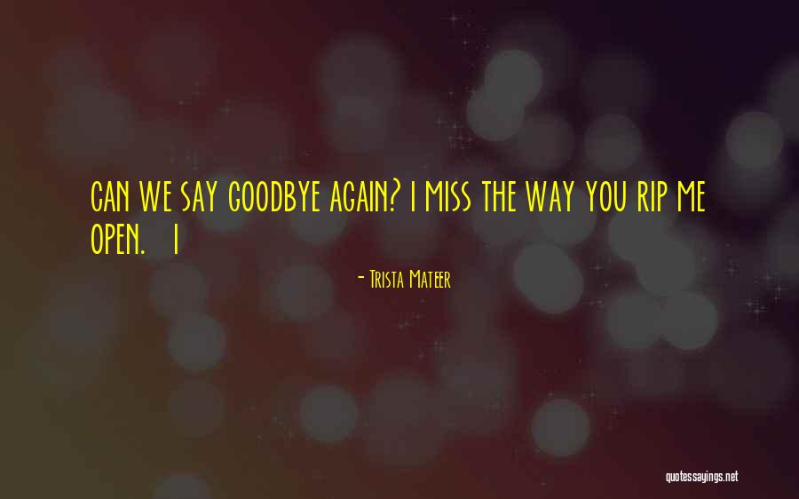 Miss You And Goodbye Quotes By Trista Mateer Miss You And Goodbye Quotes By Trista Mateer