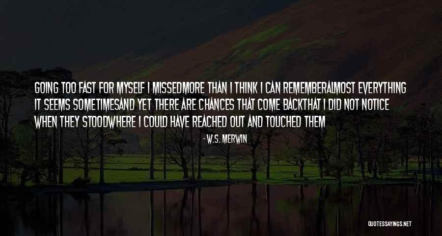 Missed Chances Quotes By W.S. Merwin