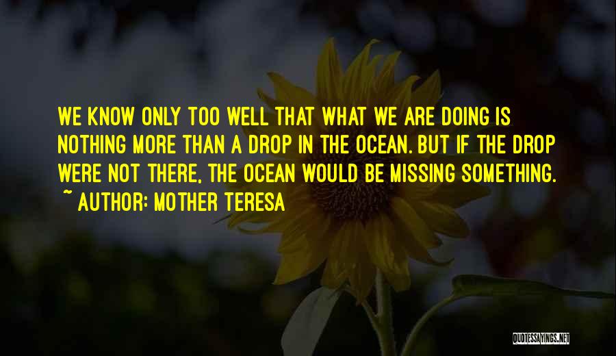 Missing A Good Thing When It's Gone Quotes By Mother Teresa