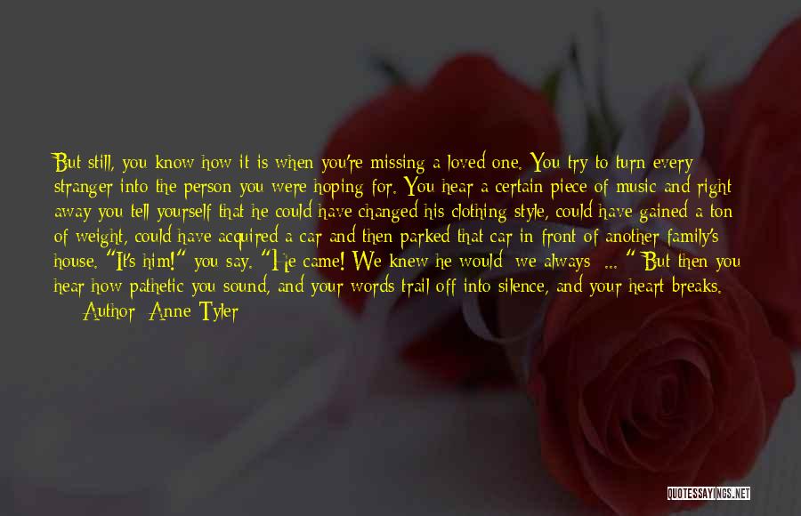 Missing A Stranger Quotes By Anne Tyler