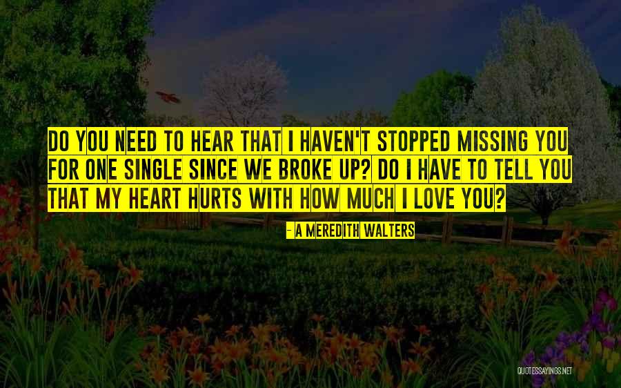 Missing One You Love Quotes By A Meredith Walters