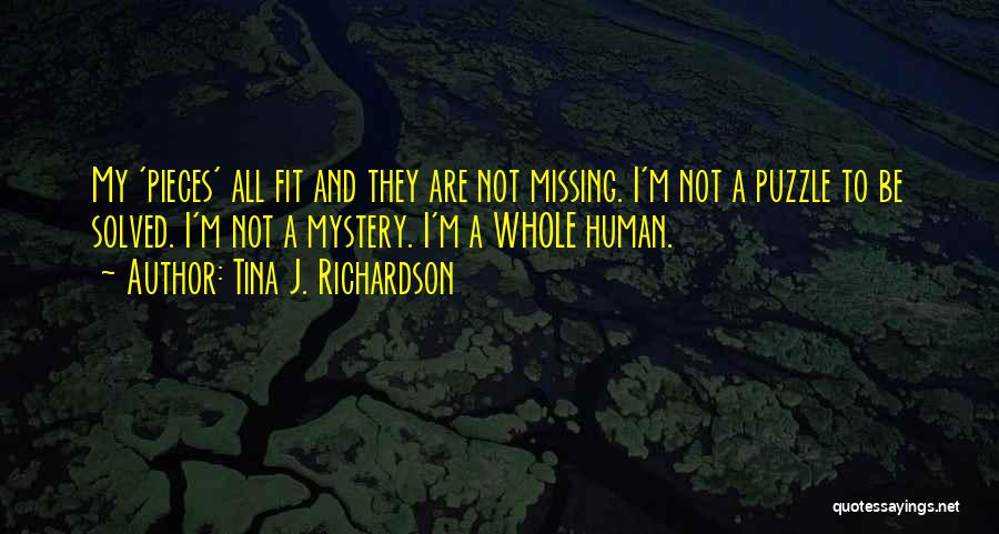 Missing Puzzle Pieces Quotes By Tina J. Richardson