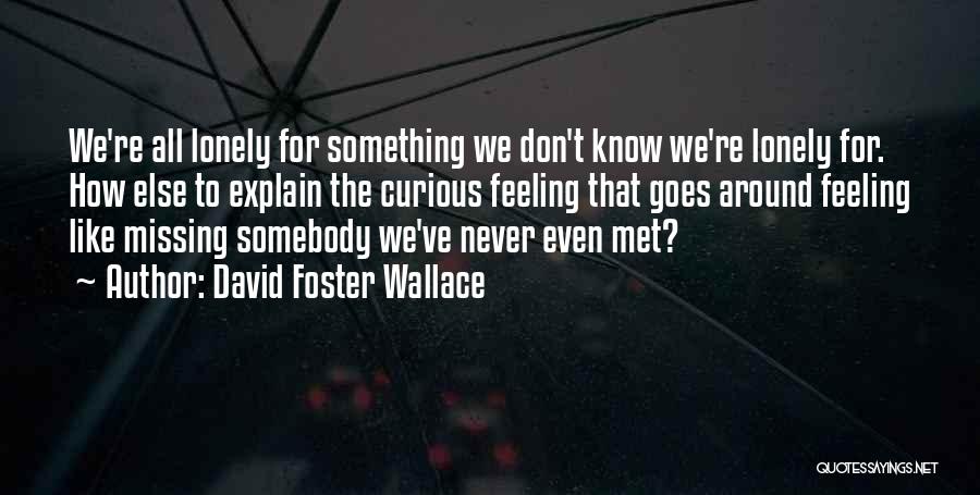 Missing Someone You Don't Even Know Quotes By David Foster Wallace