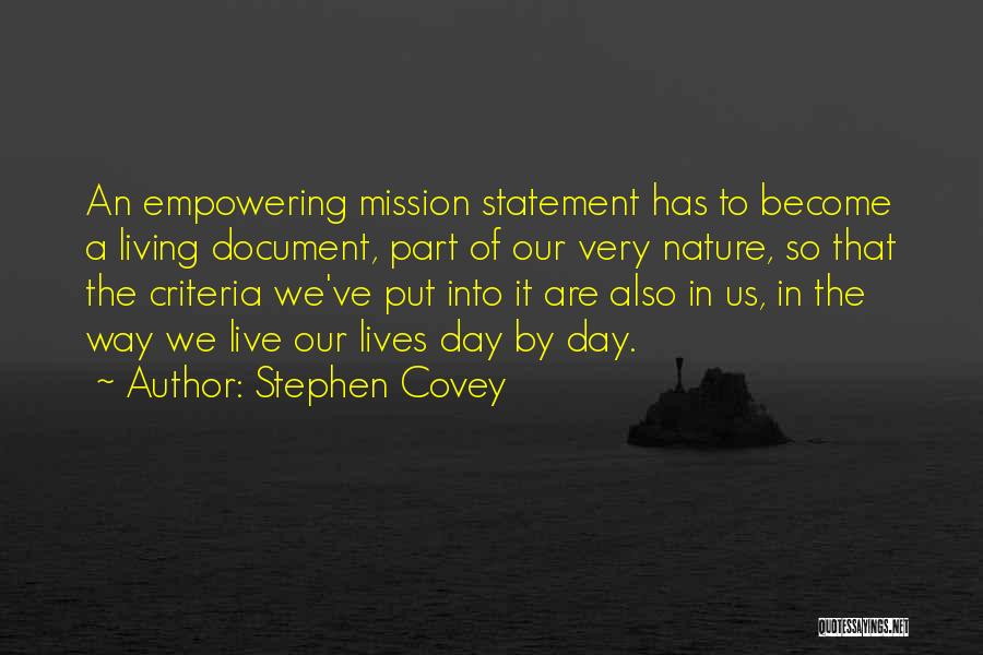 Mission Statement In Quotes By Stephen Covey