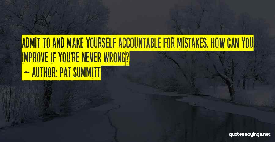 Mistakes Admit Quotes By Pat Summitt