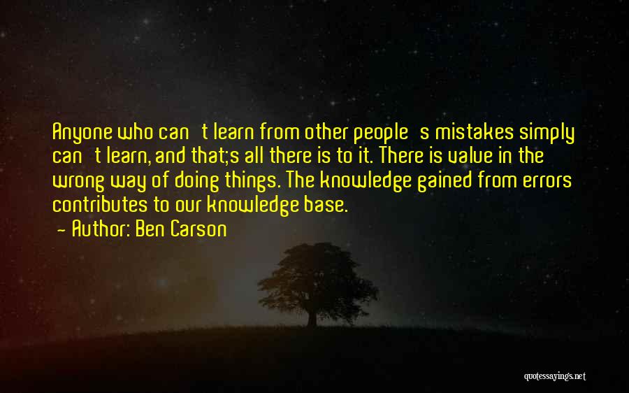 Mistakes And Errors Quotes By Ben Carson