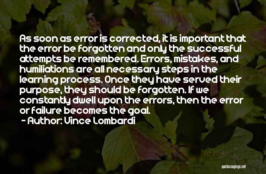 Mistakes And Errors Quotes By Vince Lombardi