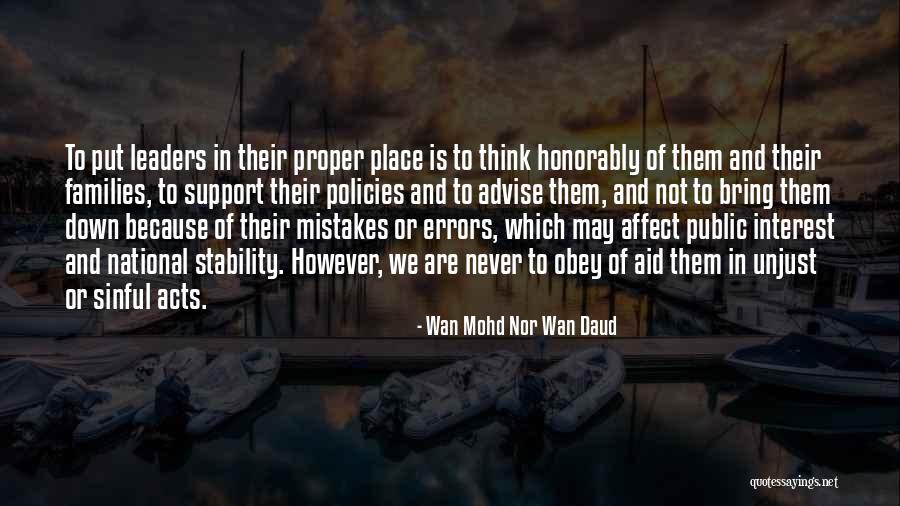 Mistakes And Errors Quotes By Wan Mohd Nor Wan Daud